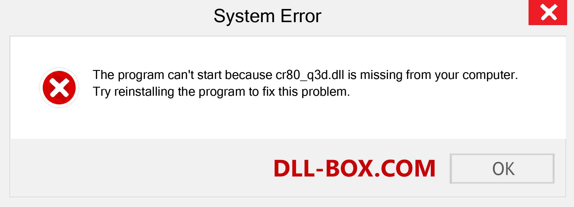  cr80_q3d.dll file is missing?. Download for Windows 7, 8, 10 - Fix  cr80_q3d dll Missing Error on Windows, photos, images
