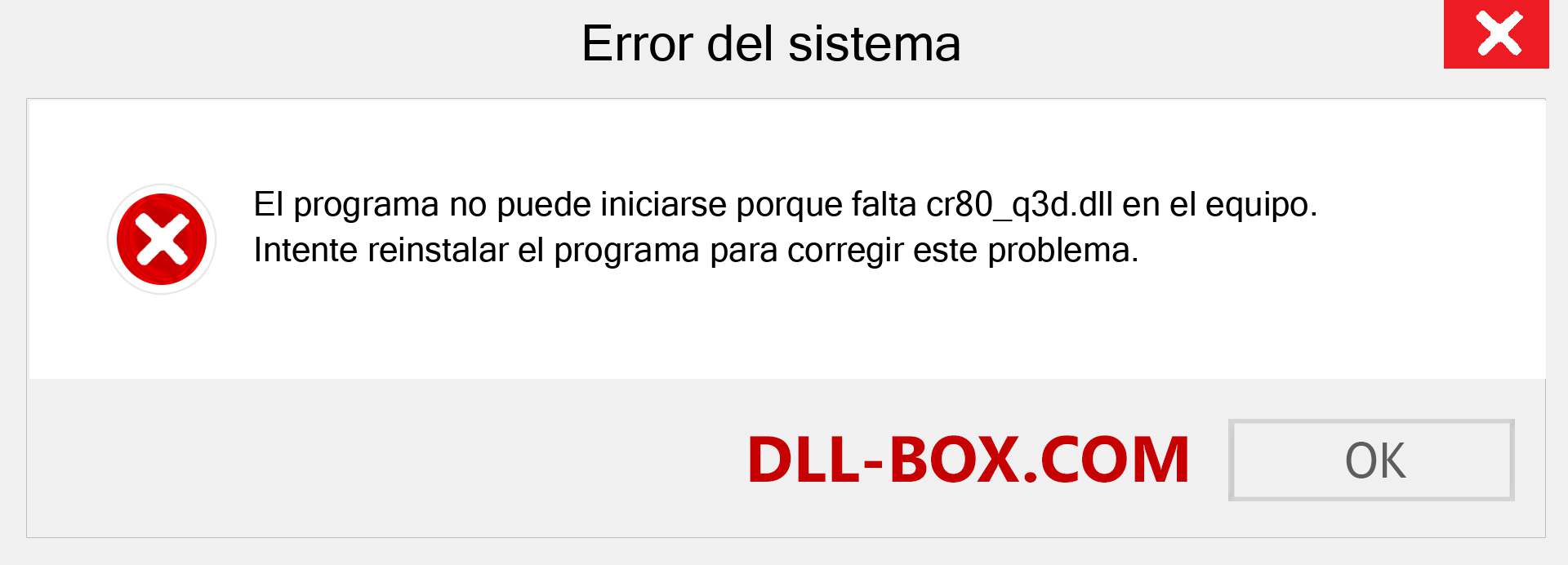 ¿Falta el archivo cr80_q3d.dll ?. Descargar para Windows 7, 8, 10 - Corregir cr80_q3d dll Missing Error en Windows, fotos, imágenes